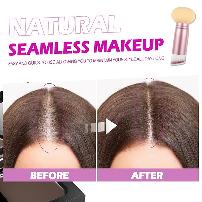Acomler Root Touch Up Powder, Hairline Powder for Thinning Hair, Root Touch Up Hair Color, Gray Hair Coverage for Women Men Cover Up, Hair Loss Concealer Includes Makeup Brush (Medium Brown, 0.42oz)