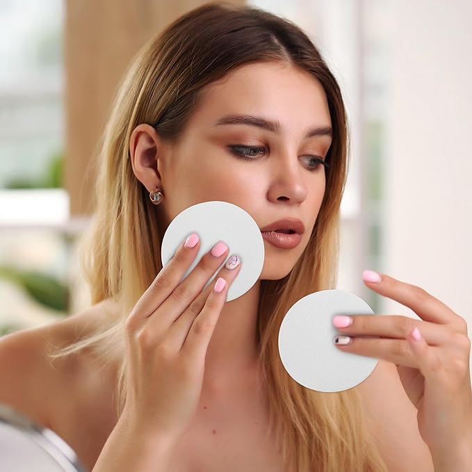 5 PCS Flat Makeup Sponge for Foundation, White Cushion Foundation Puff Round Makeup Sponge, Round Beauty Blender Sponges Powder Puff for Professional Make Up