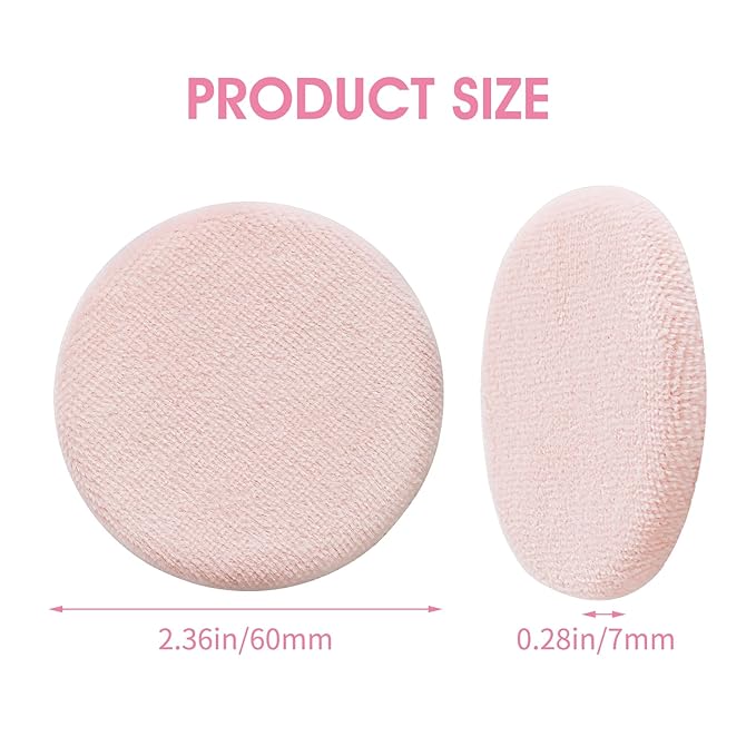 24PCS Makeup Powder Puffs Pink Cotton Powder Puffs Round Powder Puff for Makeup Face Powder Velour Puffs for Loose Powder Washable (Pink-24pcs)