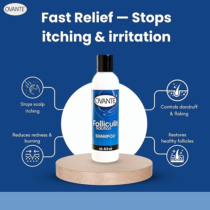 Folliculit Solution Shampoo for Itchy Scalp Treatment & Folliculitis Treatment - Natural Hair Growth & Dry Itchy Scalp Treatment for Scaling, Redness - Folliculitis Shampoo - 6.0 Oz