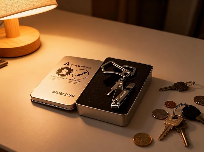 Nail Clippers Trimmers Portable Keychain Pedicure Tools for Feet Fingernail Toenail Manicure Grooming Kit Cuticle Cutter Scissors Set for Men Women Seniors Adult Travel Essentials