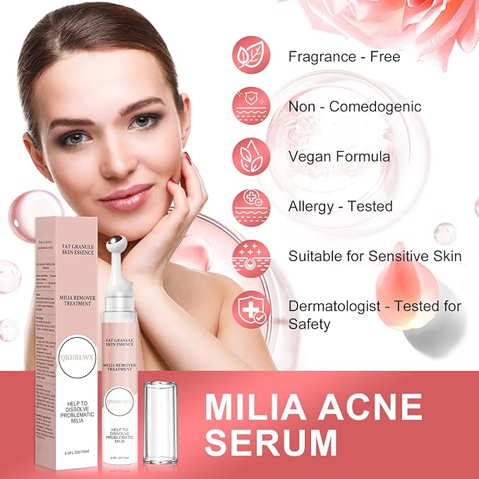 Milia Remover Serum for Eye & Face,Milia Spot Treatment with Salicylic Acid,Milia Acne Serum