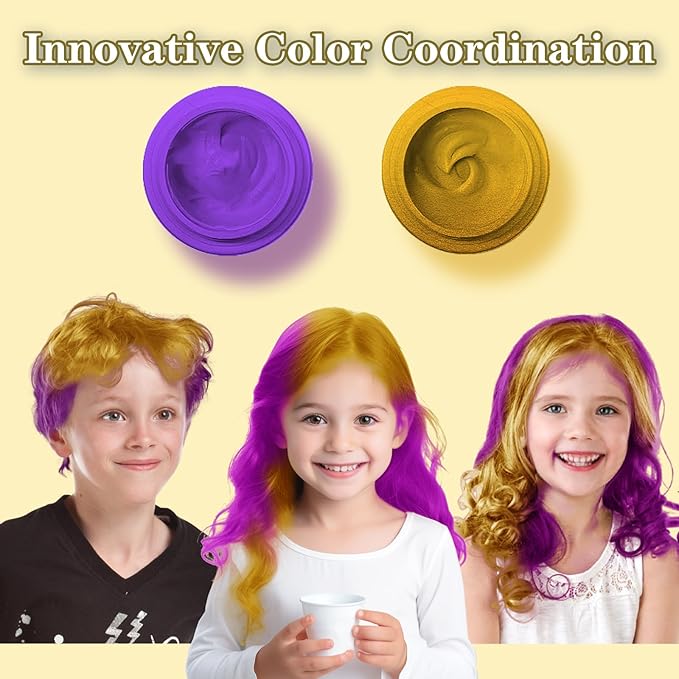 Blonde Hair Color Wax, Temporary Hair Color Wax, Temporary Hair Dye for Dark Hair, Washable, Kids, Halloween, Cosplay, Party, Girls