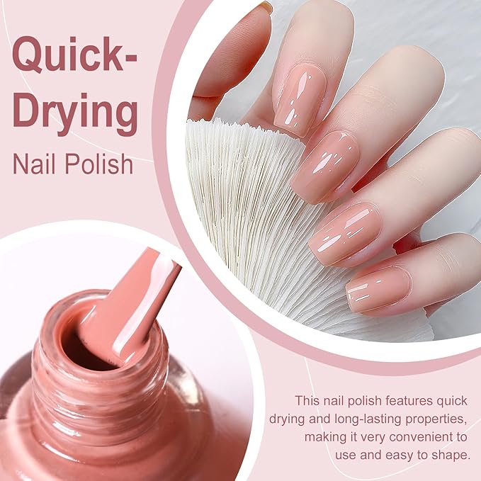 Major Dijit Peach Pink Quick Dry Regular Nail Polish - Nail Art Lacquer, 0.41 Fl Oz