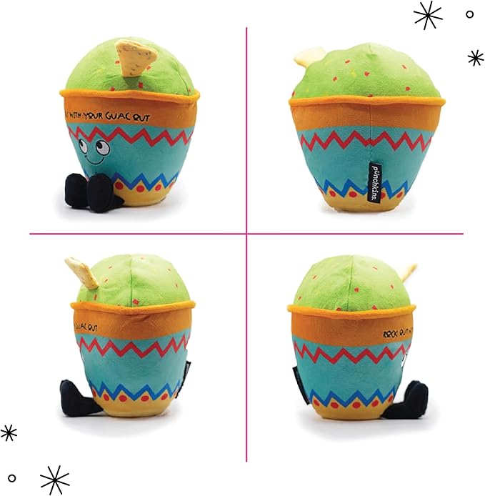 Punchkins Guacamole Plushie - Rock Out with Your Guac Out Cute Guacamole Plush, Gift for Avacado Lovers, Food Plush Toy for Gifting