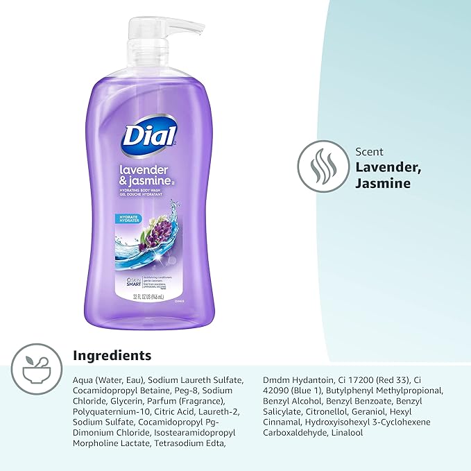 Dial Body Wash, Calm & Soothe Lavender & Jasmine Scent, 32 fl oz
