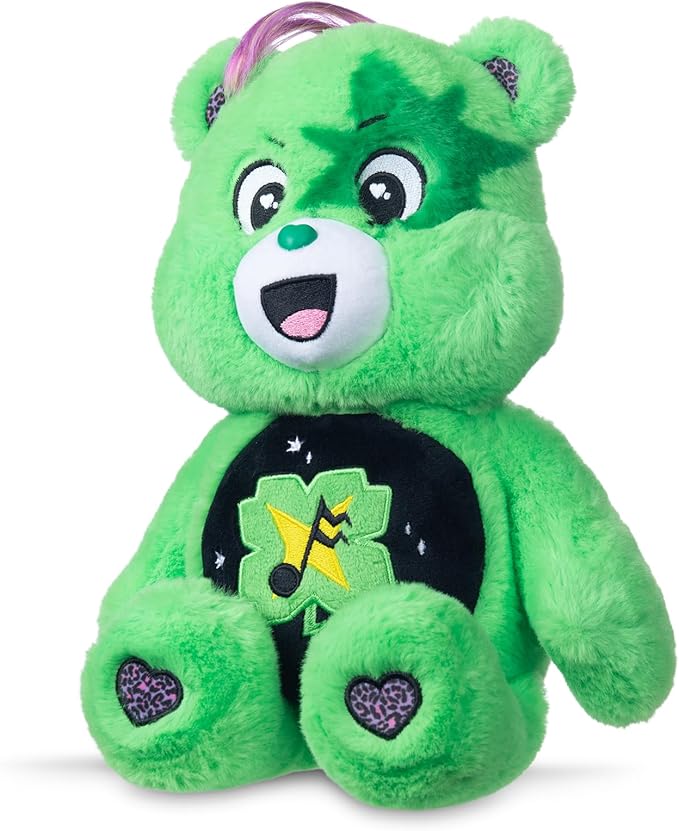 Care Bears - 14" Rock Theme - Medium Size Plush - Good Luck Bear