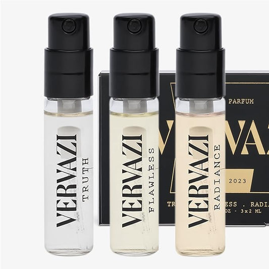 Discovery Trio Pack Eau de Parfum Set – 3 x 2ml Luxurious Fragrances for Men & Women, Includes Truth, Radiance, and Flawless, 22% Concentration, 8+ Hour Longevity, Day & Night Wear
