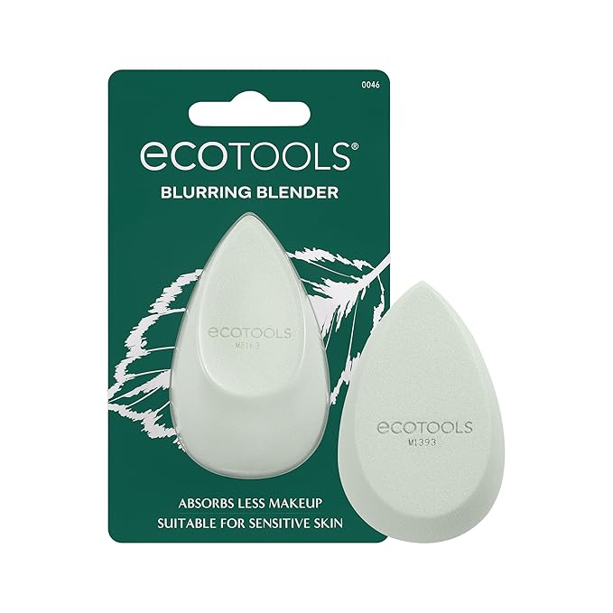 EcoTools Blurring Blender Makeup Sponge, Makeup Blending Sponge For Blurred Skin, For Liquid & Cream Foundation, Cloud Coverage Memory Foam, Eco Friendly, Latex Free, Cruelty-Free & Vegan 1 Count