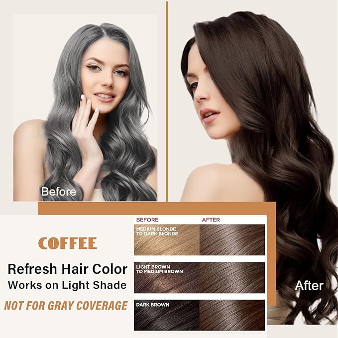 Brown Hair Dye Shampoo 3 in 1, Semi-Permanent Brown Hair Dye, Works in Minutes, Instant Hair Color Shampoo for Women Men, Champu Para Pintar el Cabello, Champu Para Canas, Easy to Use 16.90 Fl Oz