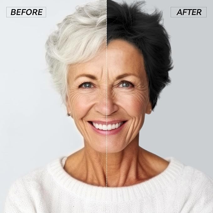 Black Hair Dye Shampoo Instant & Easy 3-in-1 Hair Color Solution for Men and Women - Herbal Formula, Ammonia-free, Lasts 30 Days - 16.90 oz