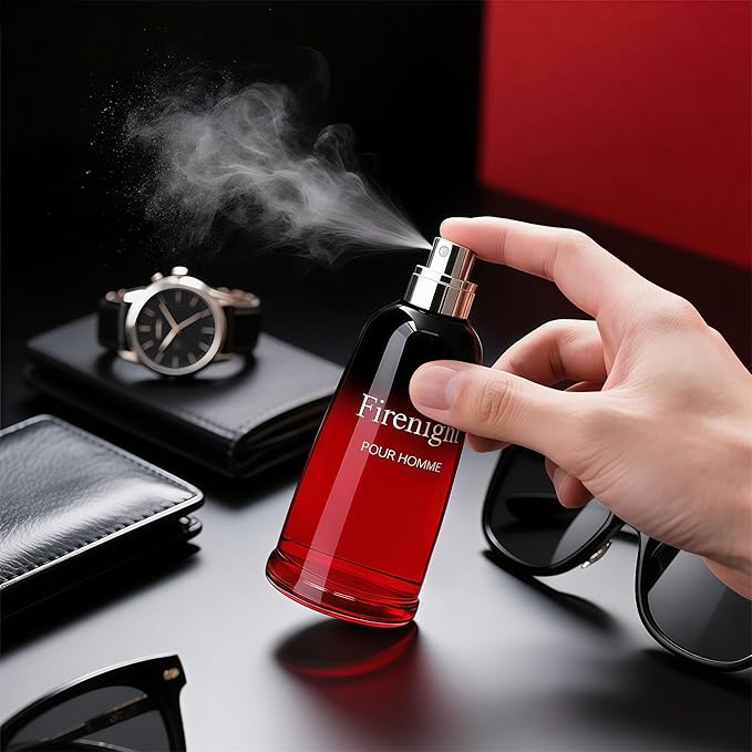 3Pack Men Cologne Fire Series Eau De Parfume Spray with Woody Floral & Fruity Scent Perfume Gift Set Day to Night Luxury Fragrances