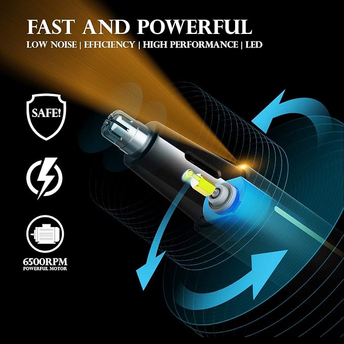 AREYZIN Ear and Nose Hair Trimmer for Men and Women Professional USB Rechargeable Nose Trimmer & Clippers Eyebrow Facial Hair Trimmer Body Grooming Kit IPX7 Waterproof Dual Edge Blades