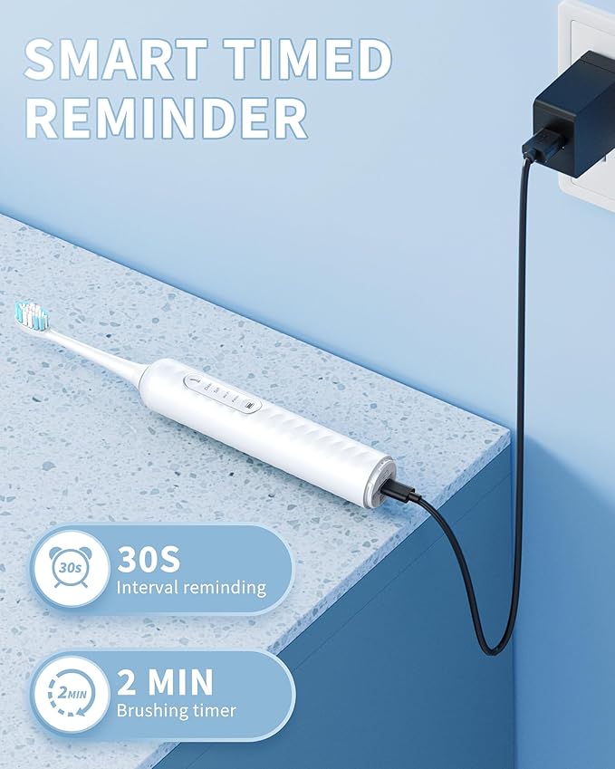 Electric Toothbrush with Water Flosser – 2-in-1 Teeth Cleaning Kit, Electric Toothbrush and flosser Combo,Toothbrush with 3 Cleaning Modes,Portable Water flosser Design for Home & Travel (White)