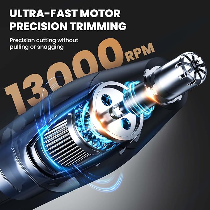 Ear and Nose Hair Trimmer for Men, 2025 Professional Painless USB Rechargeable Eyebrow & Facial Electric Hair Trimmer for Men Women, Powerful Motor, Dual Edge Blades, IPX7 Waterproof Easy Clean