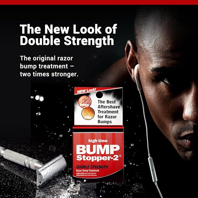 Bump Stopper 2 Double Strength Razor Bump Treatment | Formulated to Relieve Razor Burn | Eliminates Ingrown Hairs | Aftershave For Men - 0.5 OZ (3 Pack)
