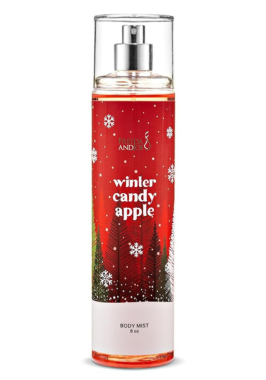 Freida & Joe Winter Candy Apple Body Mist – 8oz Fine Fragrance Spray for Women | Long-Lasting Fresh & Sweet Holiday Scent with Juicy Red Apple, Sugar Crystals & Winter Spice