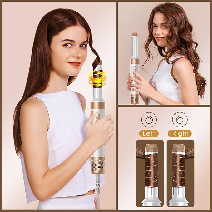 7 in One Blow Dryer Brush, Negative Ion Hair Dryer Brush Set Upgrade Hot Air Brush Air Styler Curling Wrap Air Curler, Curling Iron Hair Styling Tools As A Gift for Straight/Curl/Drying/Smoothing