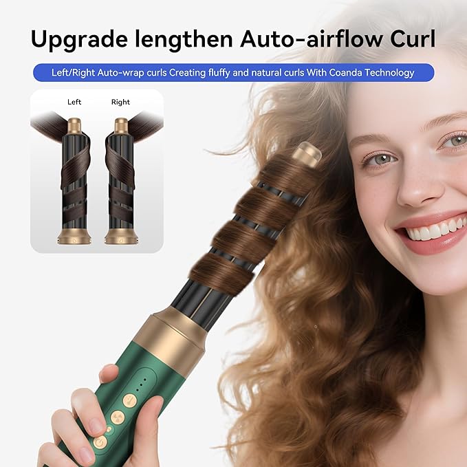 7 in One Blow Dryer Brush Negative Ion Hair Set Upgrade Hot Air Brush Air Styler Curling Wrap Air Curler, Curling Iron Hair Styling Tools As A Gift for Straight/Curl/Drying/Smoothing