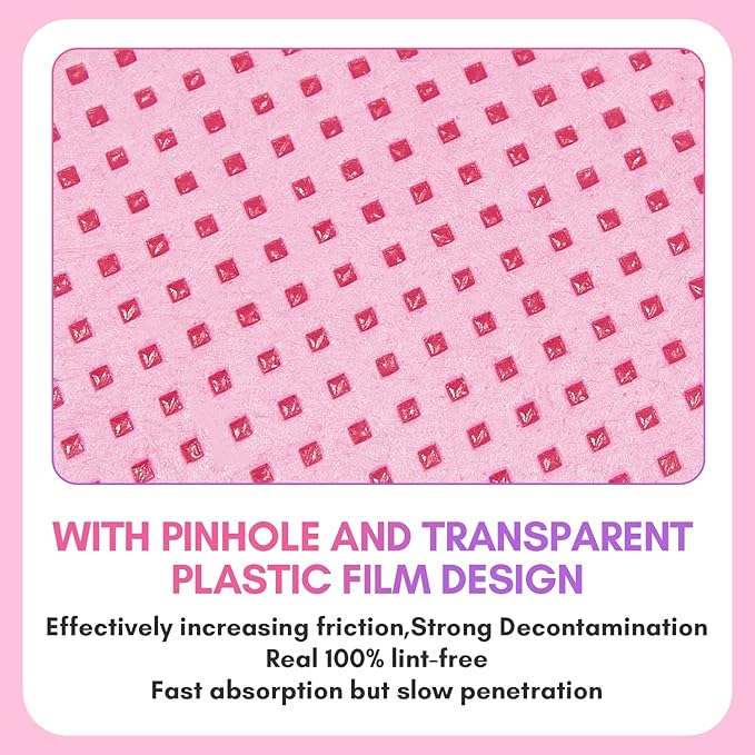 Makartt Lint Free Nail Wipes: Nail Polish Remover Pads 1000PCS Eyelash Extension Glue Wipes, Super Absorbent Soft Gel Nails Wipes Dry Wipes for Nail Prep and Gel Polish Remover, Pink