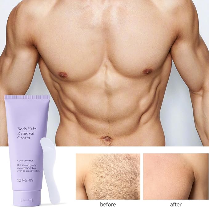 2 PCS Gentle Body Hair Removal Cream for Sensitive Skin, 6.76 Fl Oz, Painless Hairs Removal Cream with Spatula Applicator, Unisex Hair Removal & Skincare