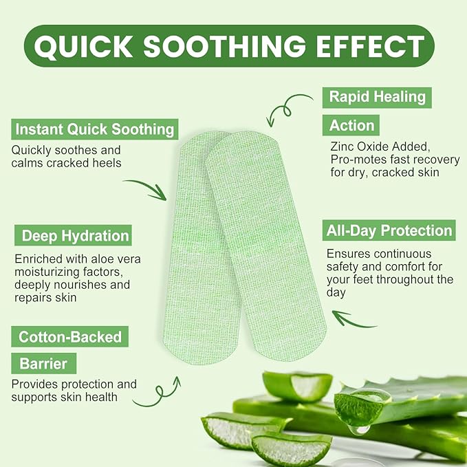 50PCS Aloe Vera Cracked Hands Treatment Patches, Dry Cracked Hands Repair Bandage