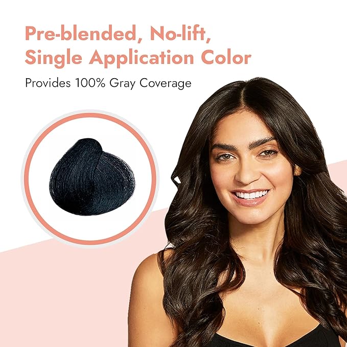 One N' Only Powder Hair Color Kit, Black, Permanent Color in Single Application, 100% Gray Hair Coverage without Lift, Just Add Water - No Developer Needed, Vegan and Cruelty Free