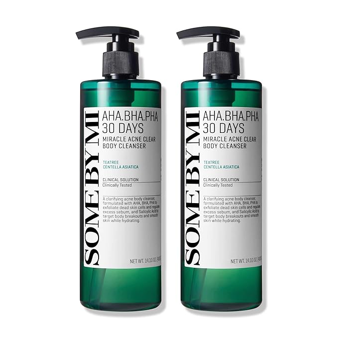 SOME BY MI AHA BHA PHA 30 Days Miracle Acne Clear Body Cleanser – Pack of 2 – Daily Exfoliating Tea Tree & Salicylic Acid Acne Body Wash – Deep Cleanses Sebum, Oil & Impurities – Korean Skin Care