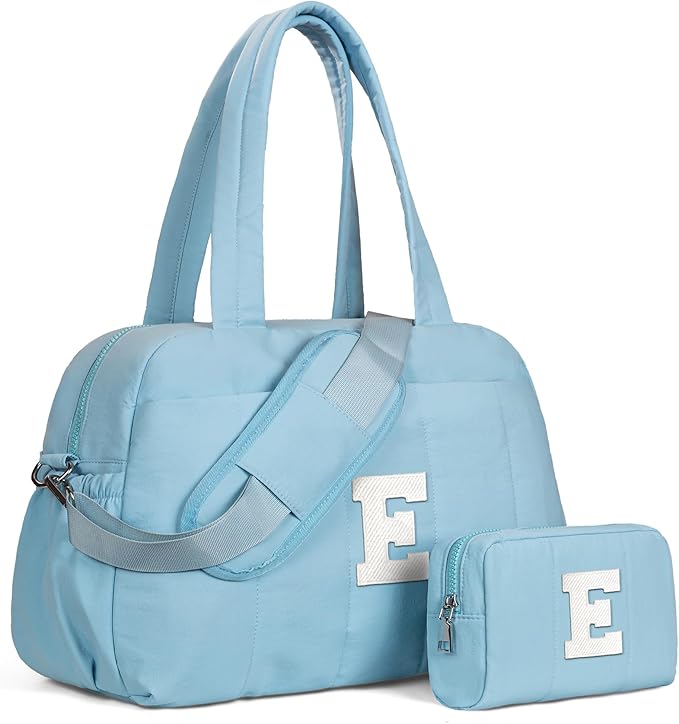 7 Year Old Girl Birthday Gifts-Duffle Bag, Weekender Bags for Girl，Initial Overnight Bag with Wet Pocket，Gifts for Teen Girls Dance Bags Personalized Gymnastics bag with Makeup Pouch