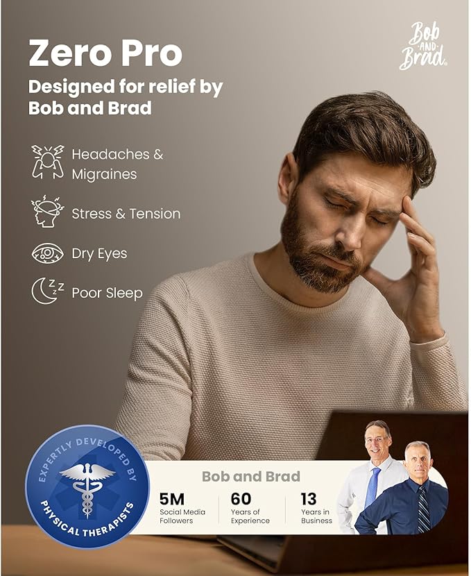 BOB AND BRAD Zero Pro Ultra-Quiet Eye Massager with Heat and Cooling, Lightweight Eye Massager with Scroll Button for Migraine Dry Eyes Relief, Relax, FSA Eligible HSA Christmas Gifts for Women Men