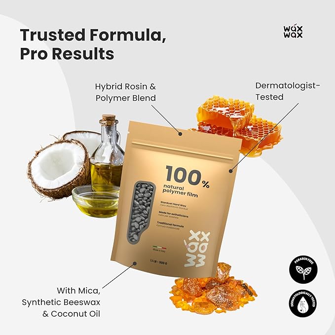 Stardust Hard Wax Beads | Coarse Hair Removal Wax for Ultra Sensitive Skin | Strip-Free, Low Melting, Cruelty-Free & Eco-Friendly Waxing Beads With Hybrid Rosin Formula | Made In Italy - 2.5lb