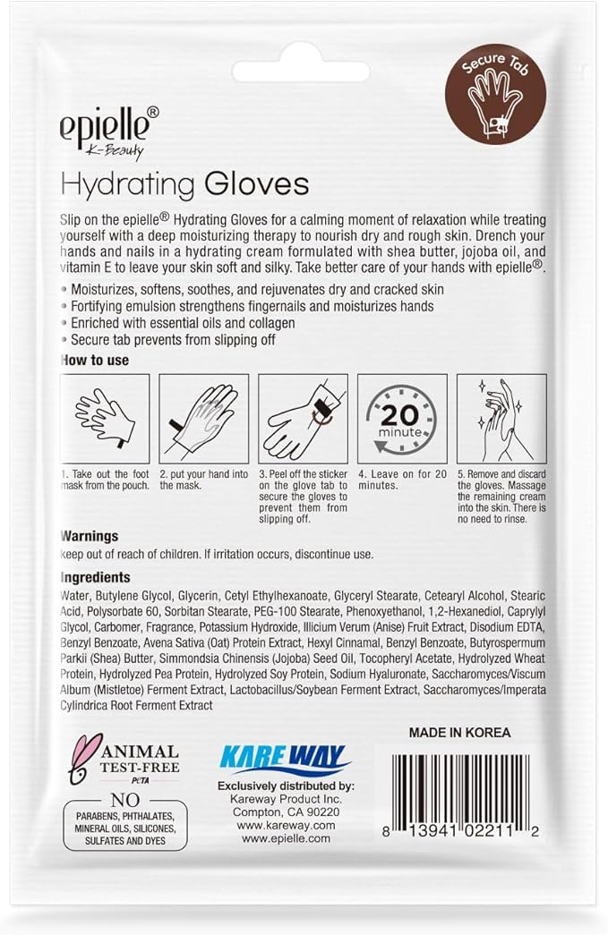 Epielle Hydrating Hand & Foot Masks for Dry, Overworked Skin, Self Care Gifts for Women, Spa Kit, Stocking Stuffers, Thanksgiving Essentials, 6 Moisturizing Gloves & 6 Moisturizing Socks