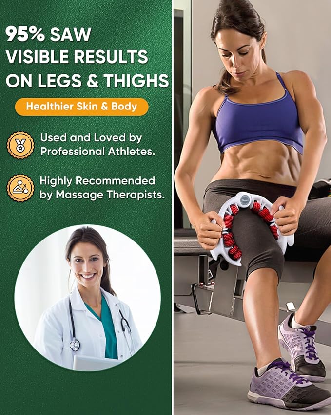 ONUEMP Cellulite Remover for Legs, Cellulite Massager Roller Muscle Roller, Fascia Massage Tool Thigh, Calf, Leg Massager - Anti-Celulitis, Lymphatic Drainage, Body Sculpting, Deep Tissue Pain Relief