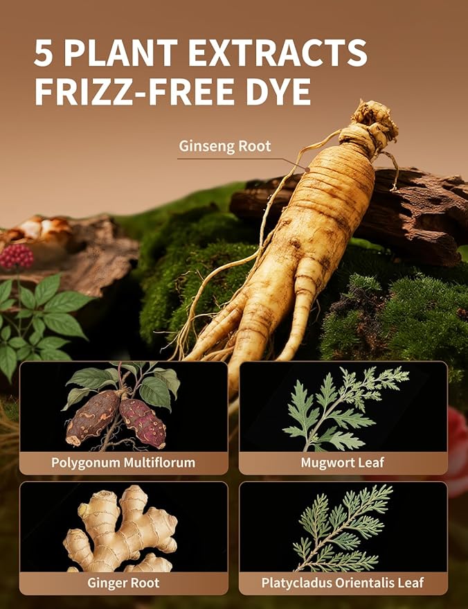 Dark Brown Hair Dye Shampoo, 3-in-1 Hair Color, Permanent, Unisex, 100% Gray Coverage, Seamless Root Blend, Last More than 60 Days, 5 Plant Extracts, Frizz-Free, with Dye Tools, 500ml