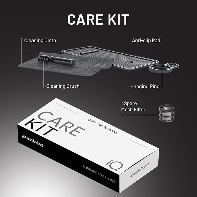 GA.MA iQ1 Perfetto Hair Dryer with 110,000 RPM Intelligent Brushless Motor, Oxy Active Technology, Auto-Clean & Washable Filter, Includes Diffuser & 3 Nozzles, Black