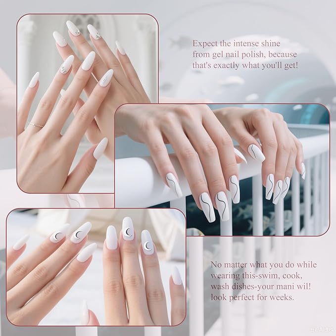 Artdone Gel Nail Polish Hema-free Solid Color White For All Seasons Neutral Soak Off LED Lamp Needed For Manicure Nail Art