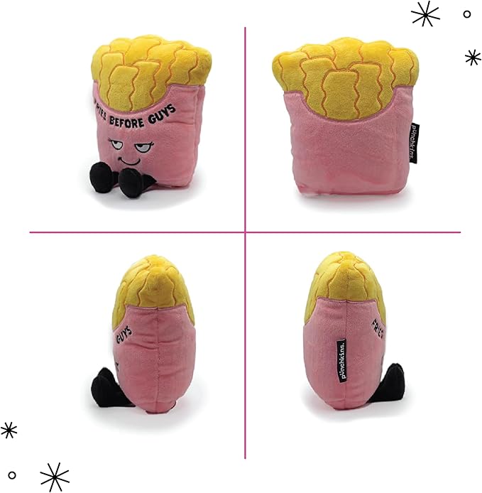 Punchkins French Fry Plushie - Exercise? You Mean Extra Fries Sassy French Fry Plush, Cute & Funny Plush Toy for Gifting