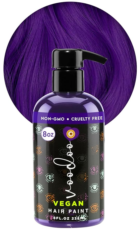 MOEHAIR VOODOO Purple Hair Paint (Aura), 8 Oz | Vegan & Cruelty-Free Purple Hair Dye | Ammonia, Sulfate & Paraben-Free | Vivid & Bright Intermixable Temporary Hair Color
