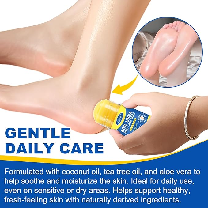 60% Urea Cream Stick with Salicylic Acid 2%, Urea Hydrating Foot Cream, Severe Cracked Heel Repair Restoring Balm, Foot Lotion Repairs and Hydrates Dry and Feet and Hand