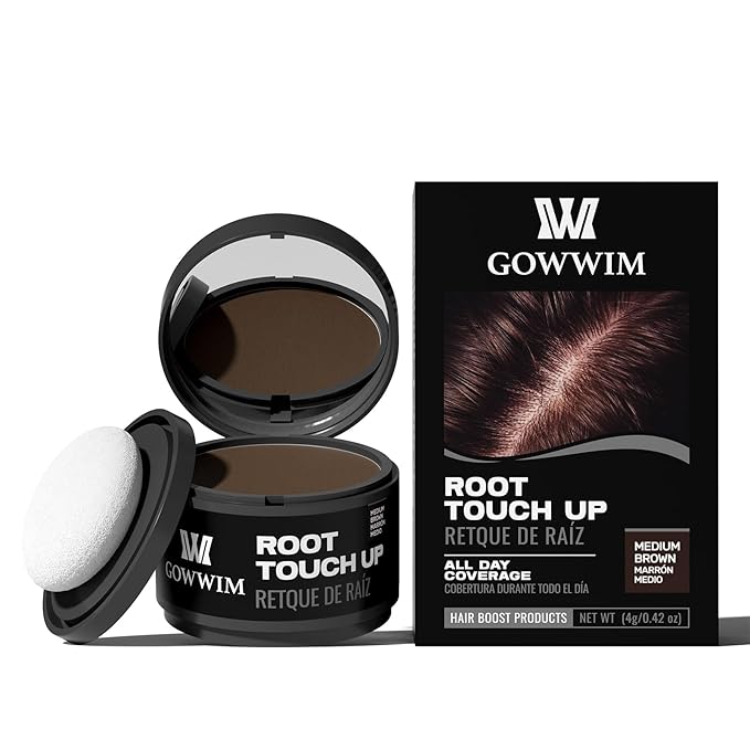 Hairline Powder (Medium Brown) - Instantly Cover Gray Roots, Hair Touch-Up, Hair Color Shadow for Thin Hair