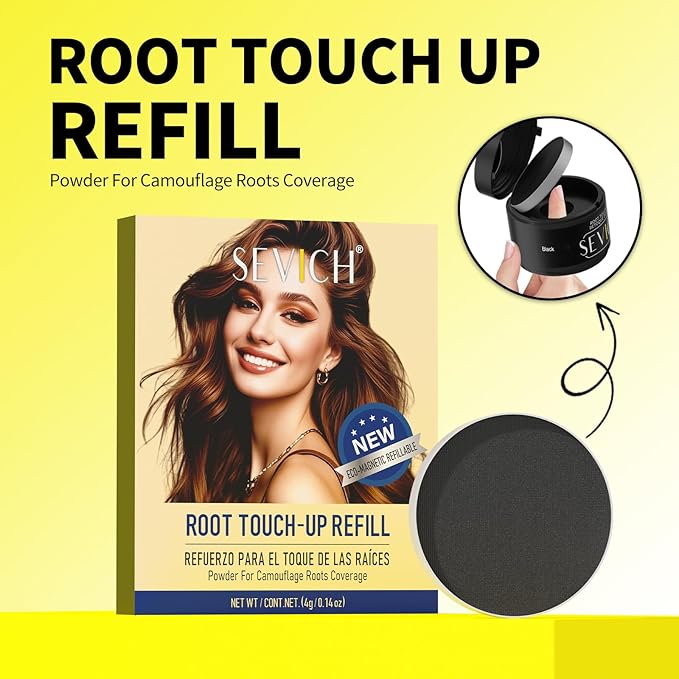 SEVICH Magnetic Replaceable Hairline Powder, Refill Pack 3 Pcs- Interhair Concealer, Environmentally Friendly Replacement, Waterproof and Sweatproof, Long lasting Coverage (Brown)