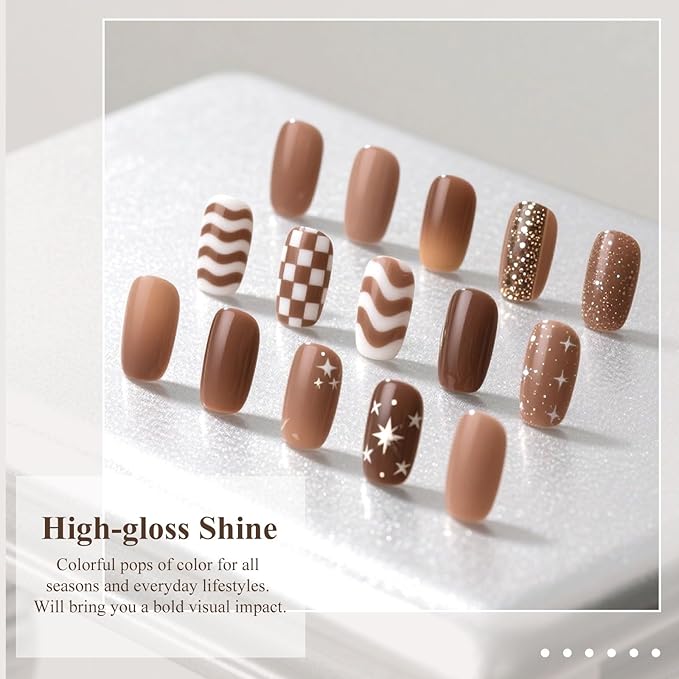 Artdone Gel Nail Polish Hema-free Solid Color Brown For All Seasons Neutral Soak Off LED Lamp Needed For Manicure Nail Art