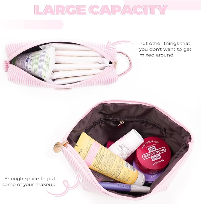 Customized Mothers Day Gifts - Birthday Gift for Mom,Gifts From Daughter,Mother in Law Gifts,Mama Gift Idea,Makeup Bag Set Cosmetic Bag - Pink,C