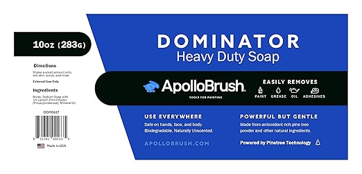 Apollo Brush Dominator Heavy Duty Powder Soap - 10 ounce Bottle