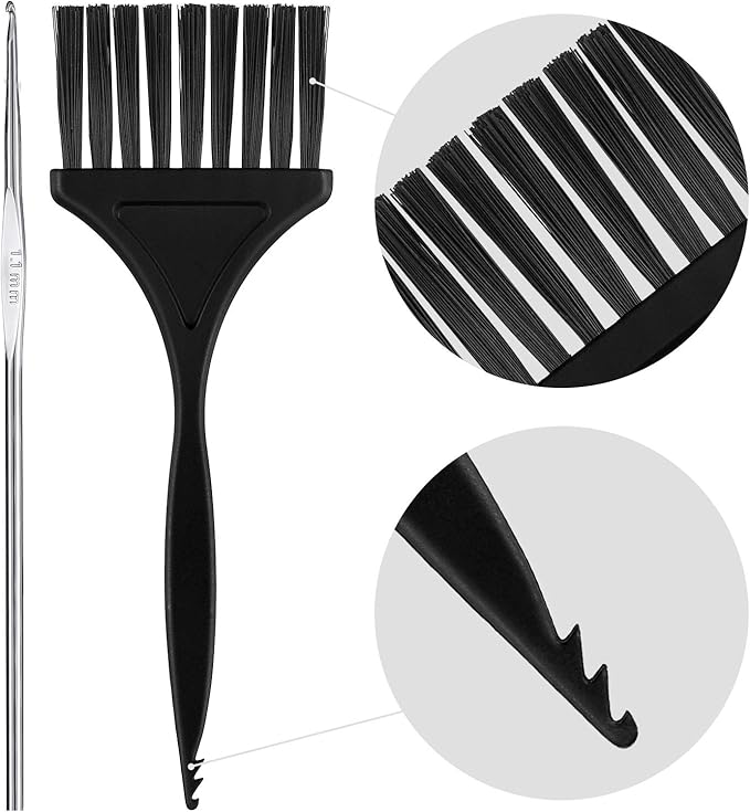 3 Sets Hair Coloring Kit, Includes PVC Hair Coloring Caps with Styling Tools, Disposable Dye Shawl, Gloves, Brushes for Dyeing(Blue)