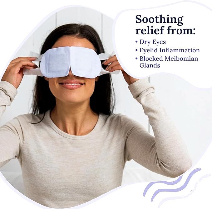 CorneaCare Rest: Self heating warm compress for dry eye | Heated eye Mask for fast relief | No microwave or washcloths needed | Travel ready | 90 counts