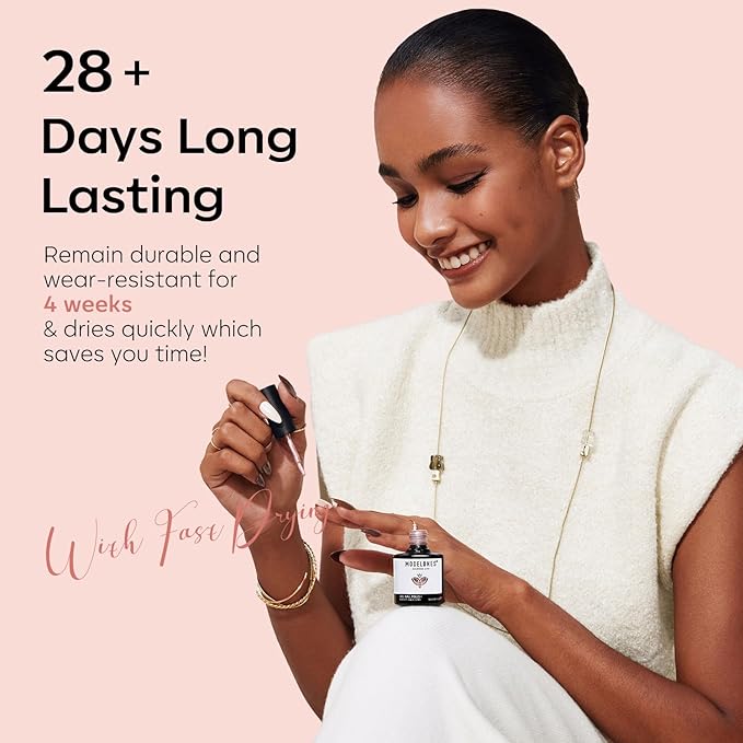 modelones Iridescent Shimmer Gel Nail Polish, Maple leaf Orange Holographic Nude Brown Glitter Gel Polish Soak Off LED Nail Art Gel DIY Salon Gift, 15 ML