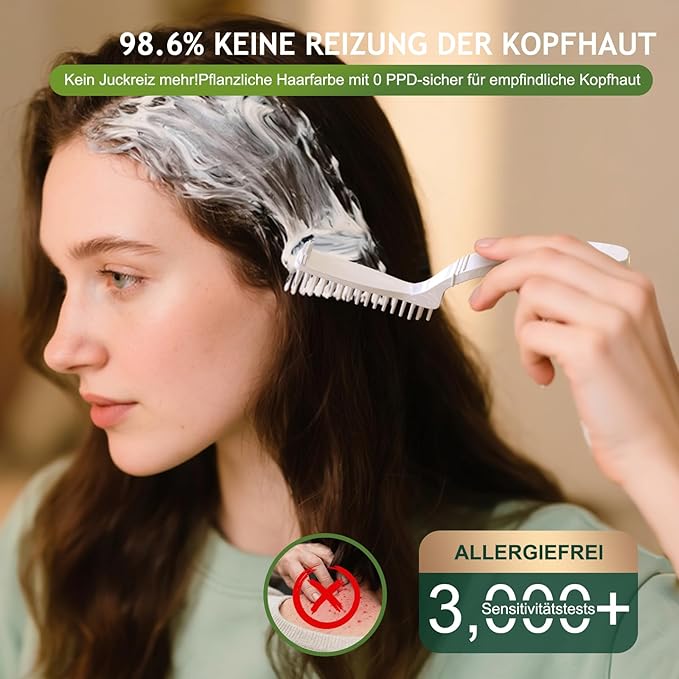 Permanent Hair Dye Gray Coverage Hair Dye PPD-Free Hair Color Kit 4A Cream Latte Brown