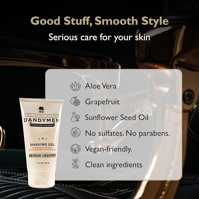 Shave Gel – Precision Shave with Hydration – 5 oz (1-pack, Obsidian Cardamom)