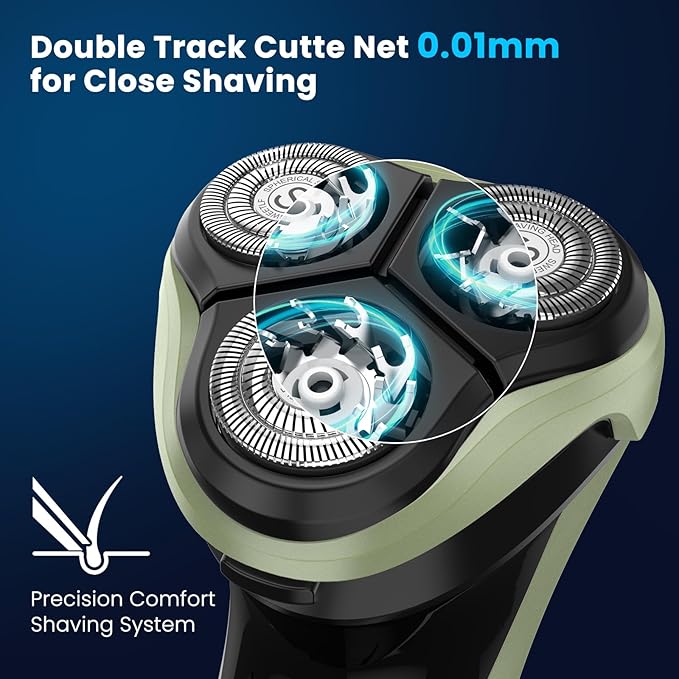 SweetLF Electric Razor for Men with Pop-Up Trimmer, IPX7 Waterproof Electric Shaver, Rechargeable Cordless Shavers for Men, Type-C, 120Mins Runtime, Plug & Play